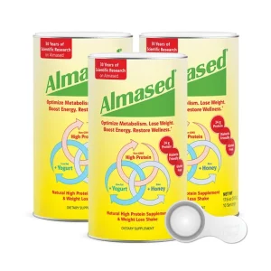 Almased Original 3-Pack Meal Replacement Shake for Weight Loss, Includes Scoop