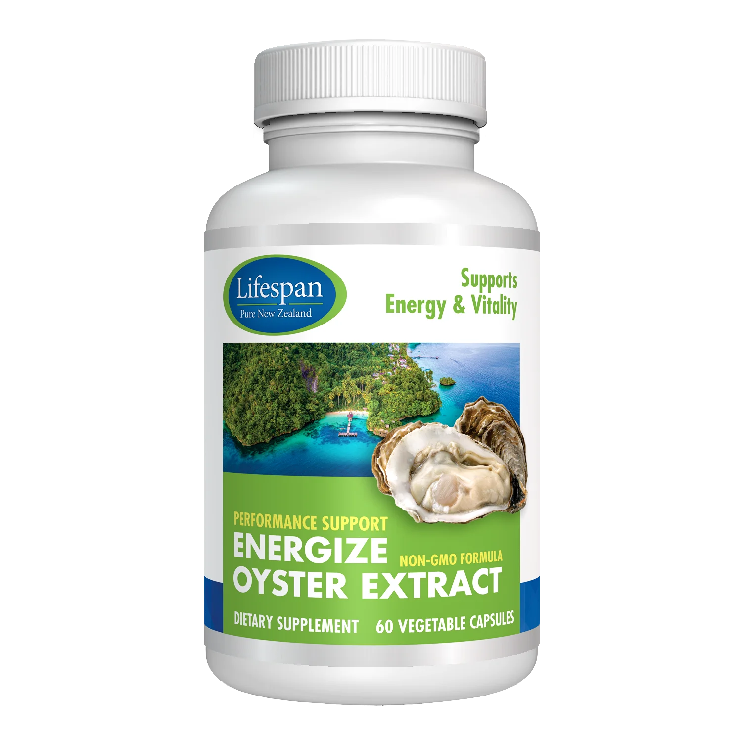 Lifespan NZ Oyster Extract Supplement with Zinc & Taurine - Wellness, Energy & Immune Support - 500mg, 60 Capsules
